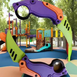 متعة في الهواء الطلق سكين صغيرة قابلة للطي مع 3D مطبوعة الجاذبية مخلب EDC الجزر fidgot للأولاد - Product Image 2