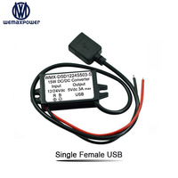Convertisseur cc cc étanche transformateur abaisseur 15w 3a 24v à 5vdc 3amp simple femelle 12v à 5v Usb
