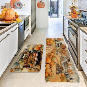 Ensemble de tapis de cuisine Temu Autumn Pumpkin, rectangulaires, en polyester, absorbants et résistants aux taches, pour la maison - Product Image 4