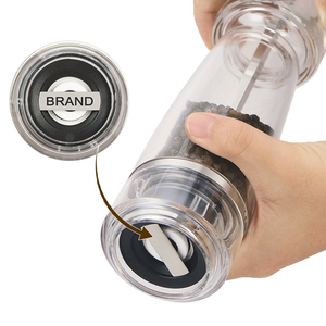 ชุดขวดที่บดเกลือและพริกไทยทำจากพลาสติกใสชุดเครื่องบดขวดโลหะสแตนเลสด้วยมือด้วยมือขนาดมินิล้างออกแบบโลโก้ได้ตามต้องการ - Product Image 3
