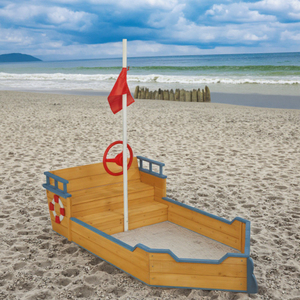 SD-SB005 Bac à sable extérieur étanche en bois avec couvercle en plastique translucide rouge clair, jouet 2-en-1 pour enfants, emballé en boîte, toutes saisons - Product Image 3