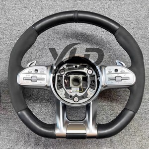 Volant de voiture en fibre de carbone pour <span class=keywords><strong>Mercedes</strong></span> Benz C200 C300 E200 E300 GLC CLS, cuir perforé personnalisé, <span class=keywords><strong>prix</strong></span> de gros - Product Image 2