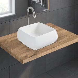 Lavabo de salle de bain en céramique blanc rond à poser sur comptoir, design moderne, populaire, pour hôpitaux et villas - Product Image 5