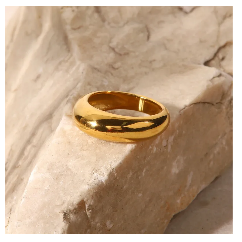 stainless steel gold ring