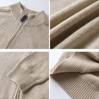 Cardigan en tricot épais personnalisé pour femme, fermeture éclair sur le devant, manches longues, style classique décontracté pour l'extérieur, approvisionnement mondial