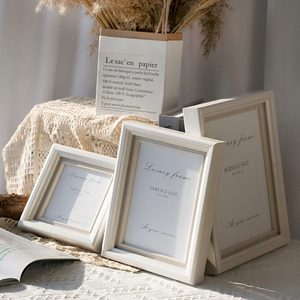 Khung Tranh Gỗ Sơn Màu Trắng Phong Cách Đau Khổ Khung Vuông Nhỏ Khung Ảnh Trang Trại - Product Image 2