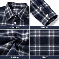 Chemise décontractée en flanelle pour homme, manches longues, à carreaux, col rabattu, boutonnée, pour l'hiver, logo personnalisé