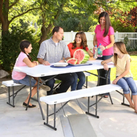 Banc pliant compact en plastique Moon Wholesale, pliable en deux, idéal pour les sorties de camping et les rassemblements sur la plage