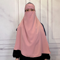 Voile de prière musulman en gros pour femmes, masque à sangle Nida, vêtements islamiques modestes, hijab, khimar