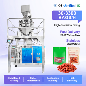 Food Goji Berries Red Dates Grain Zipper Bag Pouch Doypack Pick Fill <b>Seal</b> Packaging Doypack Packing Machine - Product Image 1