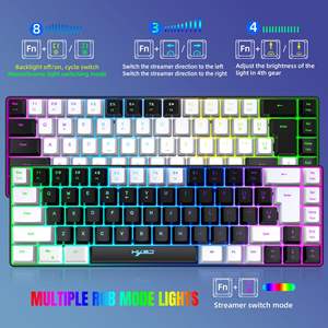 Teclado Mecánico para Juegos V200 Multifunción con Retroiluminación LED, USB, Cableado, Teclas Coreanas/Espanholas, Nuevo - Product Image 2