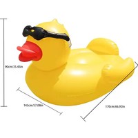 Nouveau design Canapé flottant gonflable en forme de canard jaune pour piscine, durable, en PVC écologique, pour extérieur, parc, plage, matelas aquatique gonflable