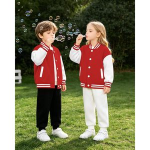 Veste bomber et veste de baseball unisexe pour enfants d'école primaire, pour garçons et filles, en tissu tricoté - Product Image 3