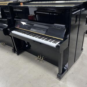 <span class=keywords><strong>Piano</strong></span> droit d'origine japonaise KAWAI KU1, 121 cm, noir poli, 88 touches, table sonore en épicéa massif, triple pédale, pour école de musique - Product Image 1