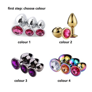 3 Size Anal Plug Heart Stainless Steel Crystal Anal Plug Removable Butt Plug Stimulator Anal Sex Toys Prostate Massager <strong>Dildo</strong> - Product Image 3