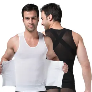 ZEROBODYS W058 280g High Elastic Mesh 3 righe ganci camicie a compressione da uomo Body Shaper Workout Sport corsetto vita Trainer