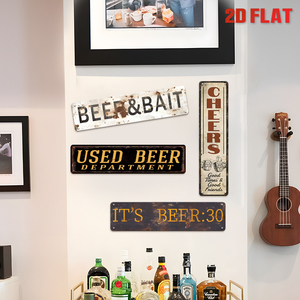 Ensemble de panneaux métalliques longs vintage sur le thème de la bière, décoration murale rétro pour bar à domicile ou cave des hommes - Product Image 3
