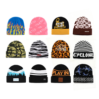 Fabricante de Gorros Personalizados de Diseño, Gorro de Invierno Personalizado Unisex, Gorro de Punto Jacquard con Puño