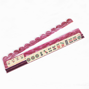 Ensemble de pousseurs magnétiques de mahjong américain en acrylique <span class=keywords><strong>bleu</strong></span> roi brillant de haute qualité de 17,5 pouces, design ondulé pour une gestion des tuiles sans effort - Product Image 3