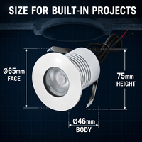 Projecteur LED encastrable pour pavés 5W DC12-24V, haute puissance, faisceau moyen, luminaire extérieur pour éclairage vers le haut des troncs d'arbres D65-C5