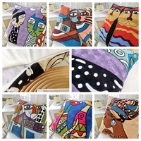 Housse de coussin brodée avec des peintures célèbres du monde entier, Picasso, taie d'oreiller à une face, décoration de la maison, canapé, voiture, housse de coussin décorative