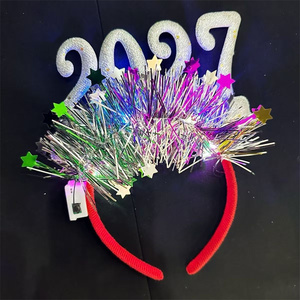 Fascia <span class=keywords><strong>per</strong></span> Capelli con Paillettes 2027 <span class=keywords><strong>per</strong></span> <span class=keywords><strong>Capodanno</strong></span>, Adorabile Decorazione Luminosa a Forma di Stella, Accessorio <span class=keywords><strong>per</strong></span> Foto, Copricapo Creativo <span class=keywords><strong>per</strong></span> Decorazioni di <span class=keywords><strong>Capodanno</strong></span> - Product Image 3