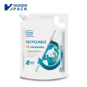 Materiale riciclabile personalizzato stampato in plastica liquida imballaggio sacchetto di acqua beccuccio succo latte detersivo doypack sacchetti