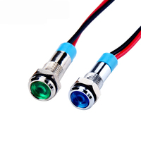 Lumière indicatrice LED en métal étanche IP67 à double couleur tricolore 12/16/19/22 mm, montage sur panneau industriel avec fil 220V