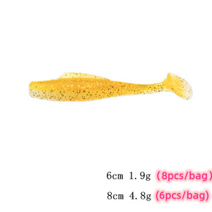 Señuelos de Pesca Flotantes de <span class=keywords><strong>Agua</strong></span>, 5.5CM, 1.6G, 6 Piezas/Paquete, TPR, Resistentes a Mordeduras, Alta Elasticidad, <span class=keywords><strong>Cola</strong></span> en Forma de T, Color Negro - Product Image 6