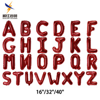 Ballons en aluminium à lettres de l'alphabet A-Z, 16 à 40 pouces, or/argent/rouge/bleu/or rose, à hélium, vente chaude