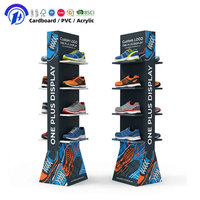 Présentoir de chaussures en carton double face personnalisé avec logo One Plus, pour baskets et chaussures, présentoir de vente au détail pour point de vente