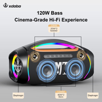 Boom II, enceinte portable sans fil Bluetooth, subwoofer étanche, boombox d'extérieur, AUX, TF, USB, enceinte stéréo avec batterie intégrée de 1000-2000 mAh
