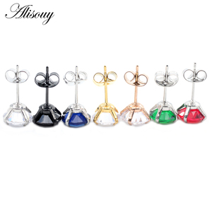 एलिसौय छोटे सुनहरे रंग की बालियां स्टोन सीजेड क्रिस्टल ईयर स्टड सर्जिकल स्टील क्यूबिक ज़िरकोनिया हेलिक्स बालियां महिला लड़की सहायक उपकरण - Product Image 4