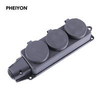 Multiprise étanche Pheiyon 16A 250V IP44 avec couvercle pour extérieur, 3 prises, idéale pour jardin, atelier, projets de bricolage