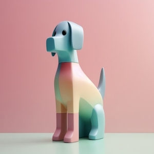 Sculpture d'animal réaliste en résine sur mesure, sculpture artistique de chien mignon peinte, statue en fibre de verre colorée de style dessin animé - Product Image 5