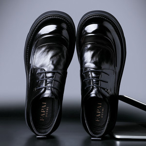 Chaussures en cuir décontractées de style Derby, sensation haut de gamme, adaptées aux hommes d'affaires et aux trajets quotidiens, pour les pieds larges et les chaussures à bout large. - Product Image 4