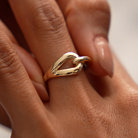 Milskye Personalisierter Maßgefertigter Modeschmuck Messing 18k Vergoldete Moderne Knotenringe für Frauen