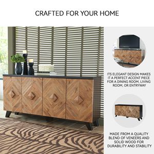 Combohome <span class=keywords><strong>Robin</strong></span> Ridge Meuble d'appoint moderne en bois ou meuble TV, marron et noir - Product Image 5