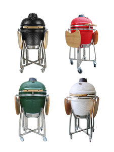 Kamado Grill Batterie de cuisine en céramique à hauteur réglable Barbecue d'extérieur au <span class=keywords><strong>charbon</strong></span> de <span class=keywords><strong>bois</strong></span> avec cuiseur à oeufs fumés Fours encastrés - Product Image 6
