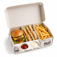 Cajas de Cartón Corrugado Biodegradables, Personalizables, Reciclables y Ecológicas para Comida para Llevar: Hamburguesas, Papas Fritas, Pollo Frito