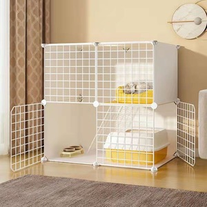 <span class=keywords><strong>Cage</strong></span> pour chat d'intérieur, armoire pour chat, petite villa pour chat avec grand espace libre, toilette intégrée, maison pour chat à deux étages - Product Image 5