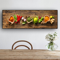 Tableau sur toile de cuisine avec légumes, céréales et épices, affiches et impressions scandinaves, art mural pour décoration de salon