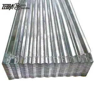 Z30 Z40 Z60 Z120 BWG 28 Hot Dipped Galvanized Corrugated Zinc Coated Steel Roofing Sheets For House Roofing