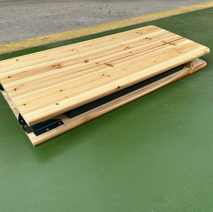 Gấp bia bảng và băng ghế dự bị đặt rắn gỗ linh sam với màu xanh lá cây khung kim loại cho bên ngoài trời thương mại sử dụng phong cách Đức - Product Image 4