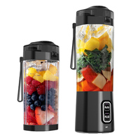 Draagbare USB-C blender met aluminium messen, geschikt voor auto, camper, reizen, smoothies, shakes, buitenactiviteiten, camping, sportschool, kleine sapcentrifuge, alles-in-één.