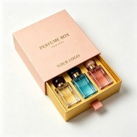 Boîte cadeau de luxe avec logo personnalisé en or, boîte à tiroir coulissant pour parfum, boîte pour huile essentielle, bougie parfumée, boîte cosmétique