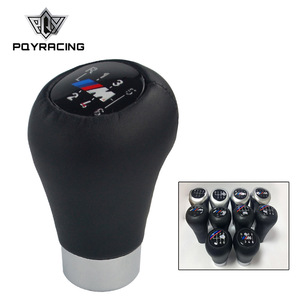 Poyracing Car Gear <b>Knob</b> Leather 5-6 Speed Manual <b>Shift</b> BMW 1 3 5 6 Series Ergonomic Design - Product Image 1