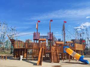 Tàu Cướp Biển Hình Dạng Sân Chơi Ngoài Trời Thiết Bị Nhựa Slide Và Leo Núi Bảng Điều Chỉnh Cho Mẫu Giáo & Cộng Đồng Trường - Product Image 6