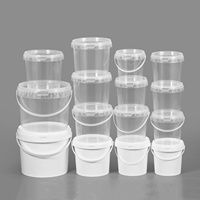Seau en plastique cylindrique hermétique de qualité alimentaire vide pour l'emballage de confiture chaude, transparent, scellé, 500 ml avec couvercle