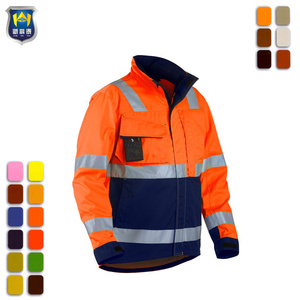 Wholesale Custom <strong>High</strong> <strong>Visibility</strong> Coverall Hi Vis Workwear Work Coat Safety Reflective <strong>Softshell</strong> Work <strong>Jackets</strong> - Product Image 3
